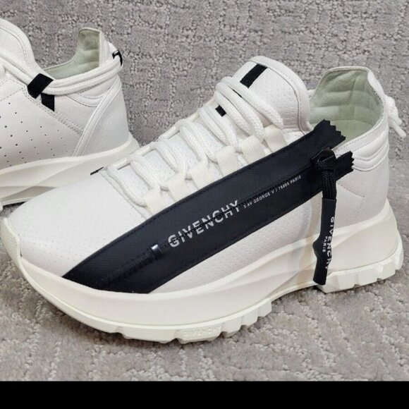 GIVENCHY Spectre Women's Size EU 37.5 Off White Black Low Top Zip Sneakers - Picture 1 of 15